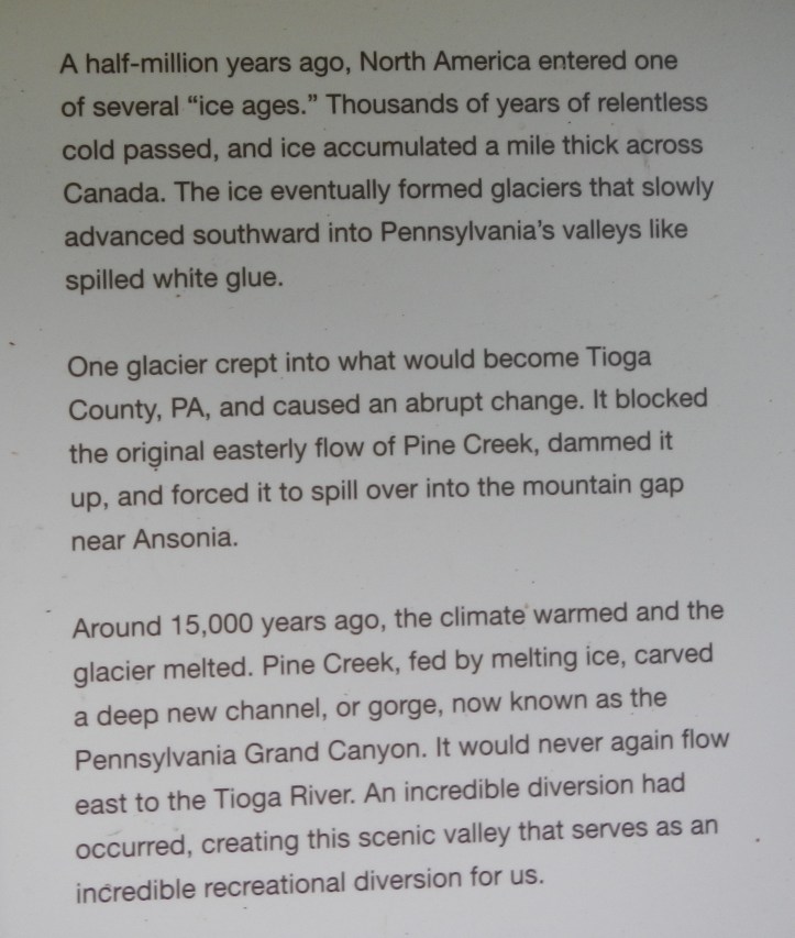 This sign describes the geologic history of this recreational area.