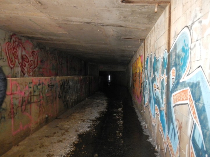 In some places, the graffiti was quite colorful - and the water, quite deep!