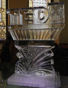 Ice sculpture in the lobby of the Arts Center