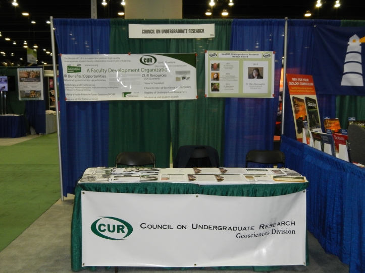 The GeoCUR booth in the GSA Exhibit Hall