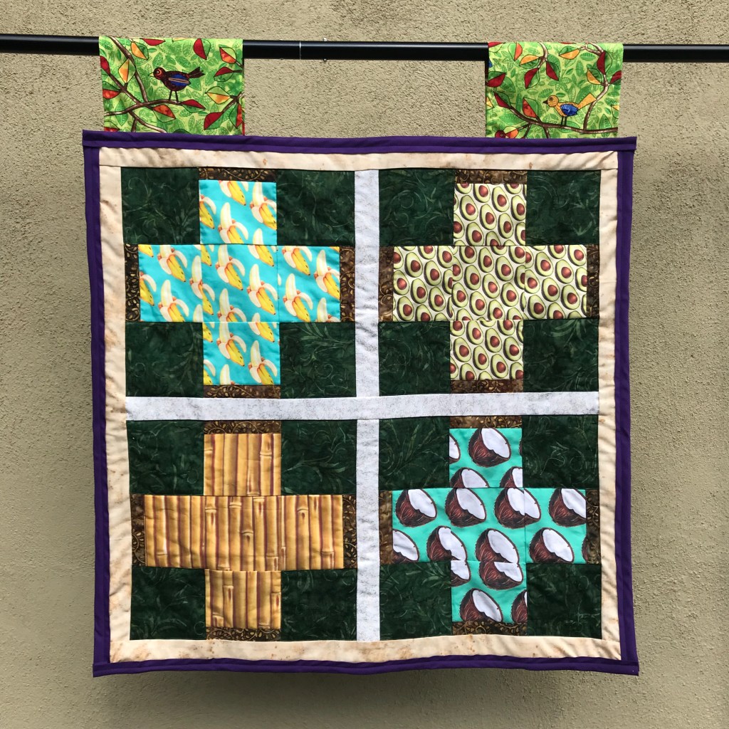 Sink - Land Sink Sector. Completed June 6, 2021, measures 30 inches by 30 inches. Based on Four Square from Missouri Star Quilt Company.