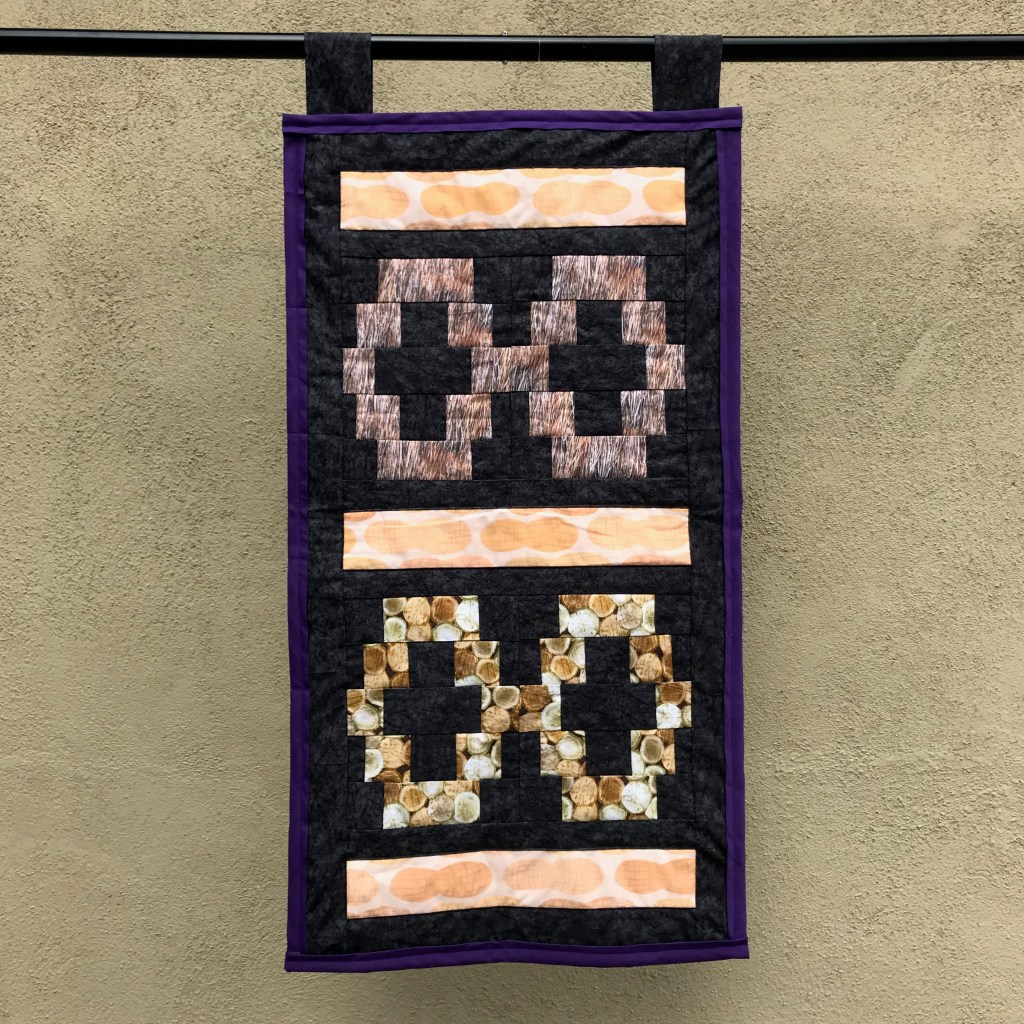 Sink - Engineered Sink Sector. Completed May 30, 2021, measures 33 inches tall by 18 inches across. Based loosely on Missouri Star Quilt Company’s Diamond Terrace pattern.
