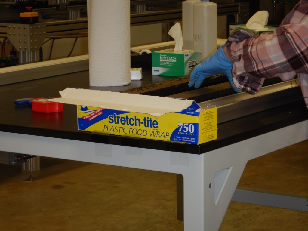 Plastic wrap covering core at the Gulf Coast Repository