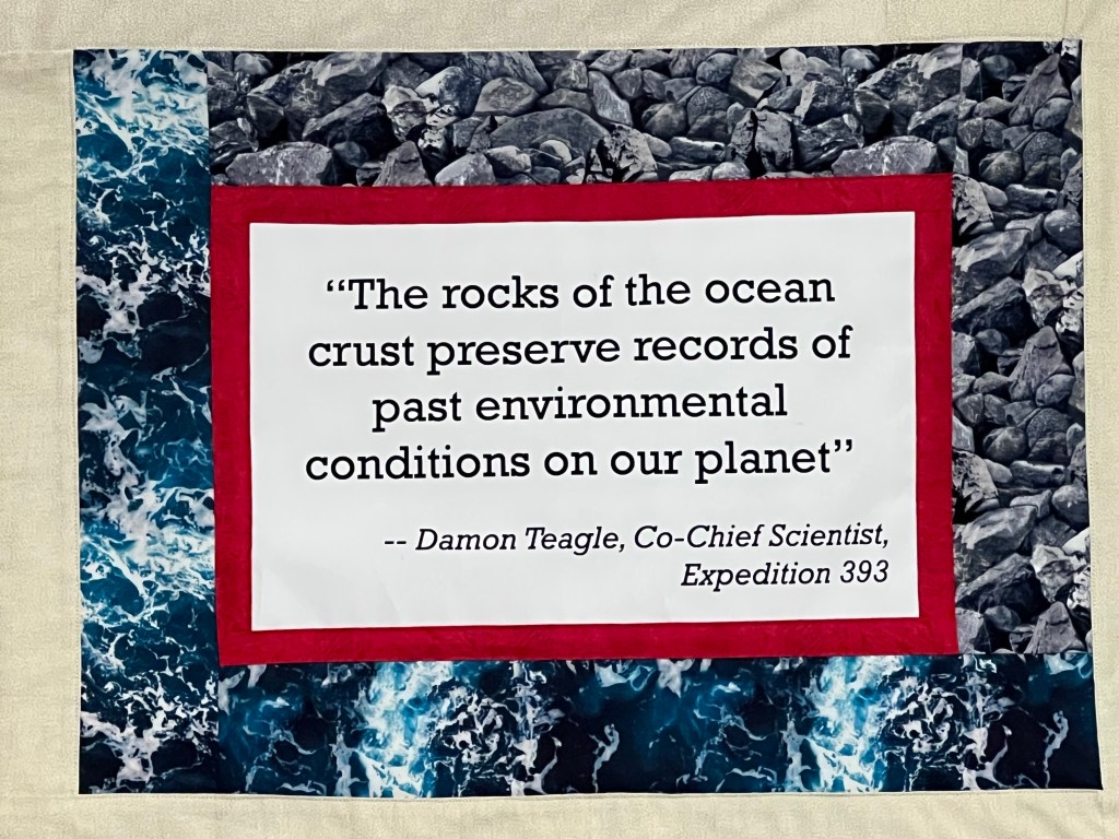 Photo of quilt panel with a quote