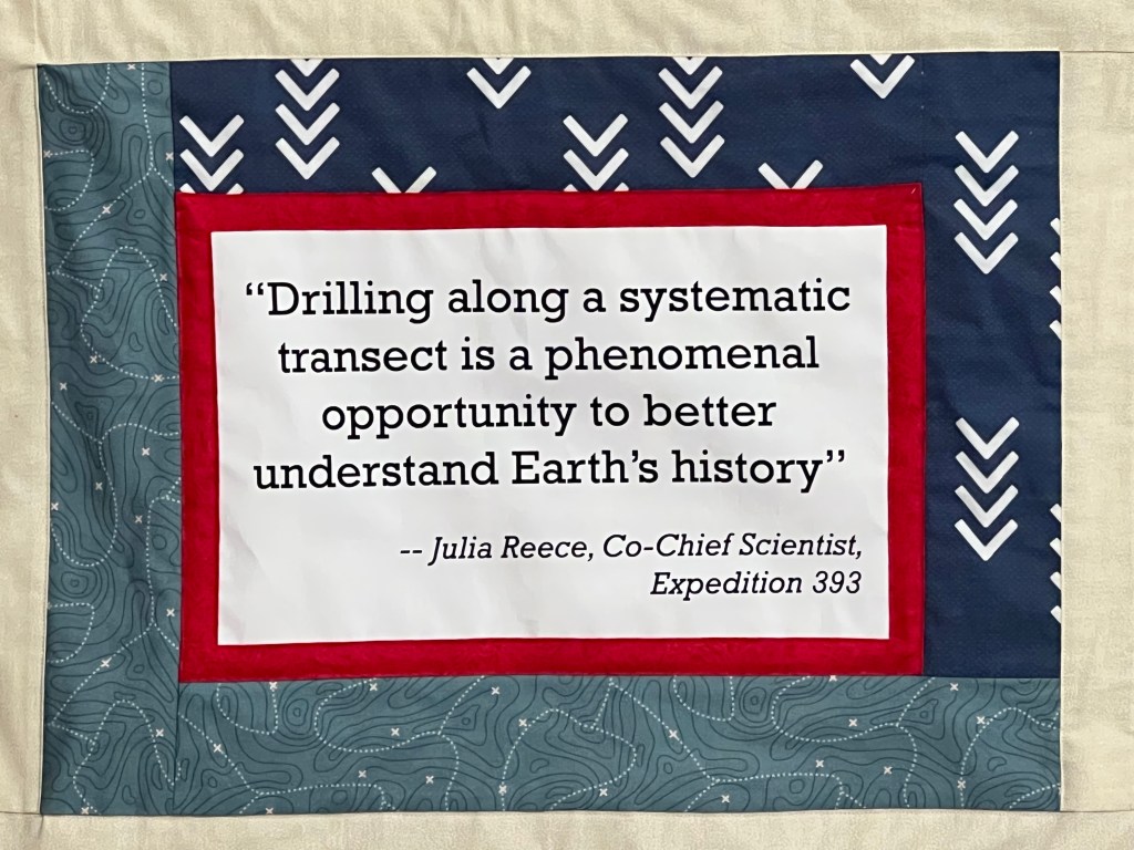 Photo of quilt panel with a quote