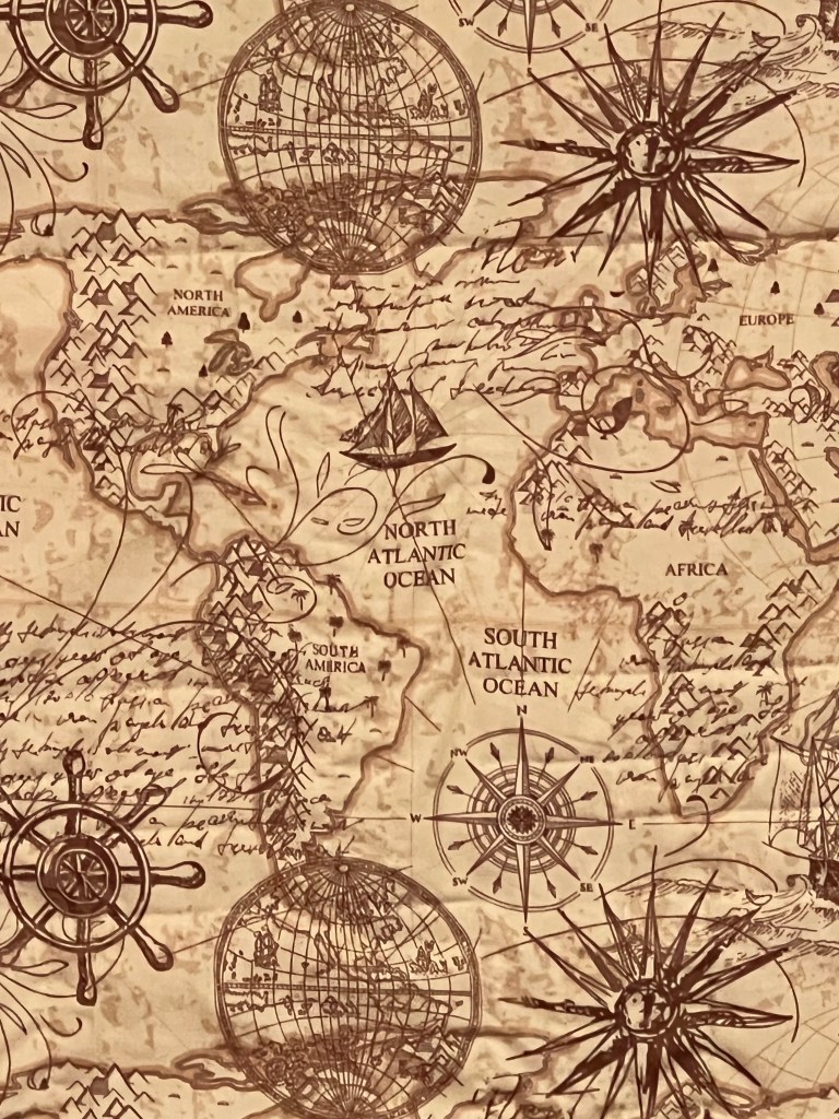 Photo of brown, nautical fabric