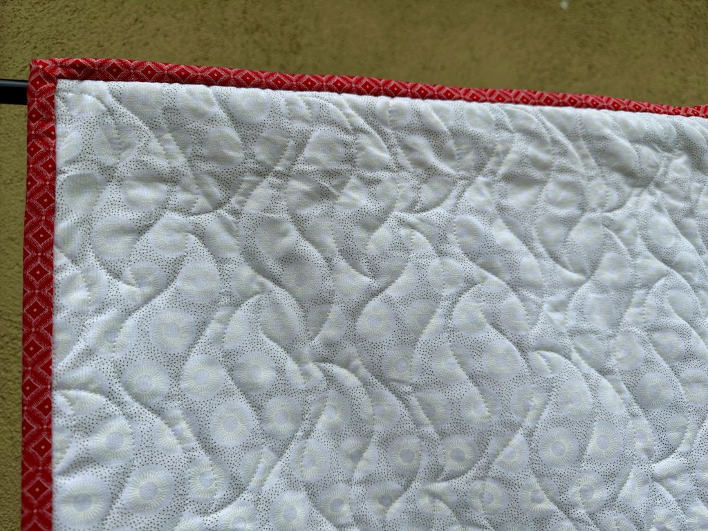 Close-up of flame pattern used for quilting