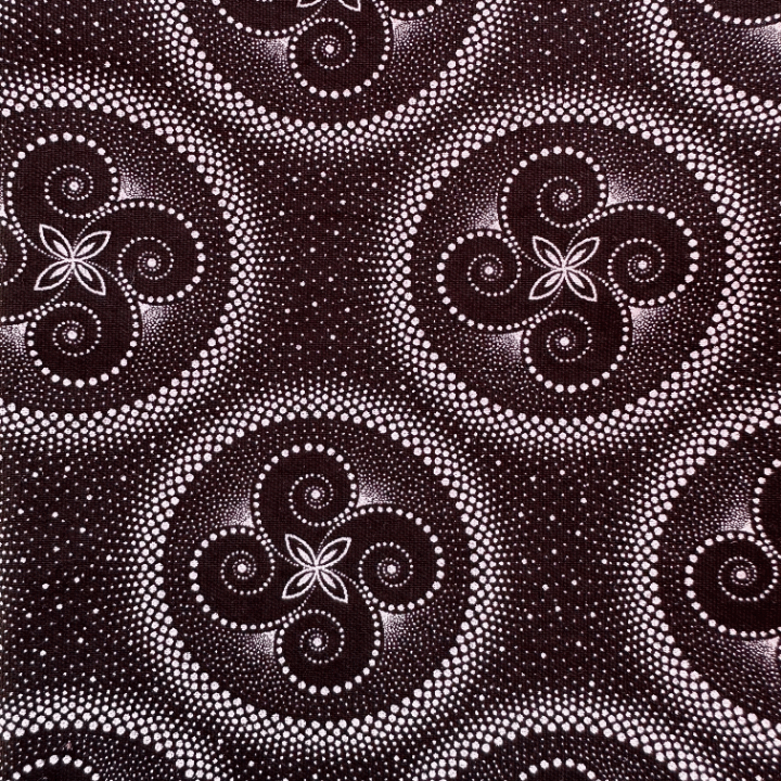 Seven different black and white fabrics