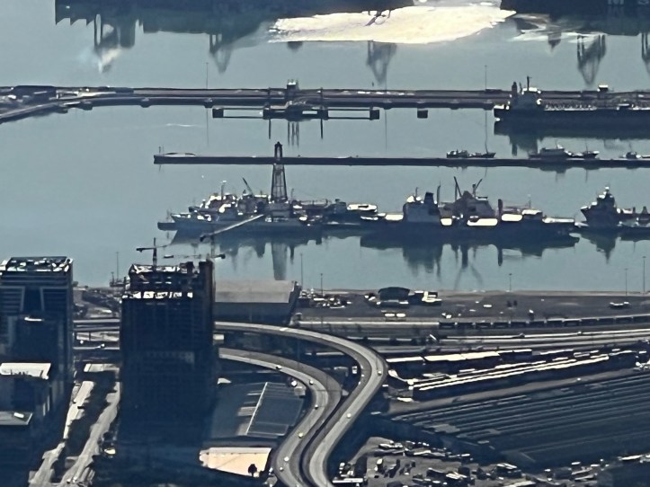 view of a port in a coastal city
